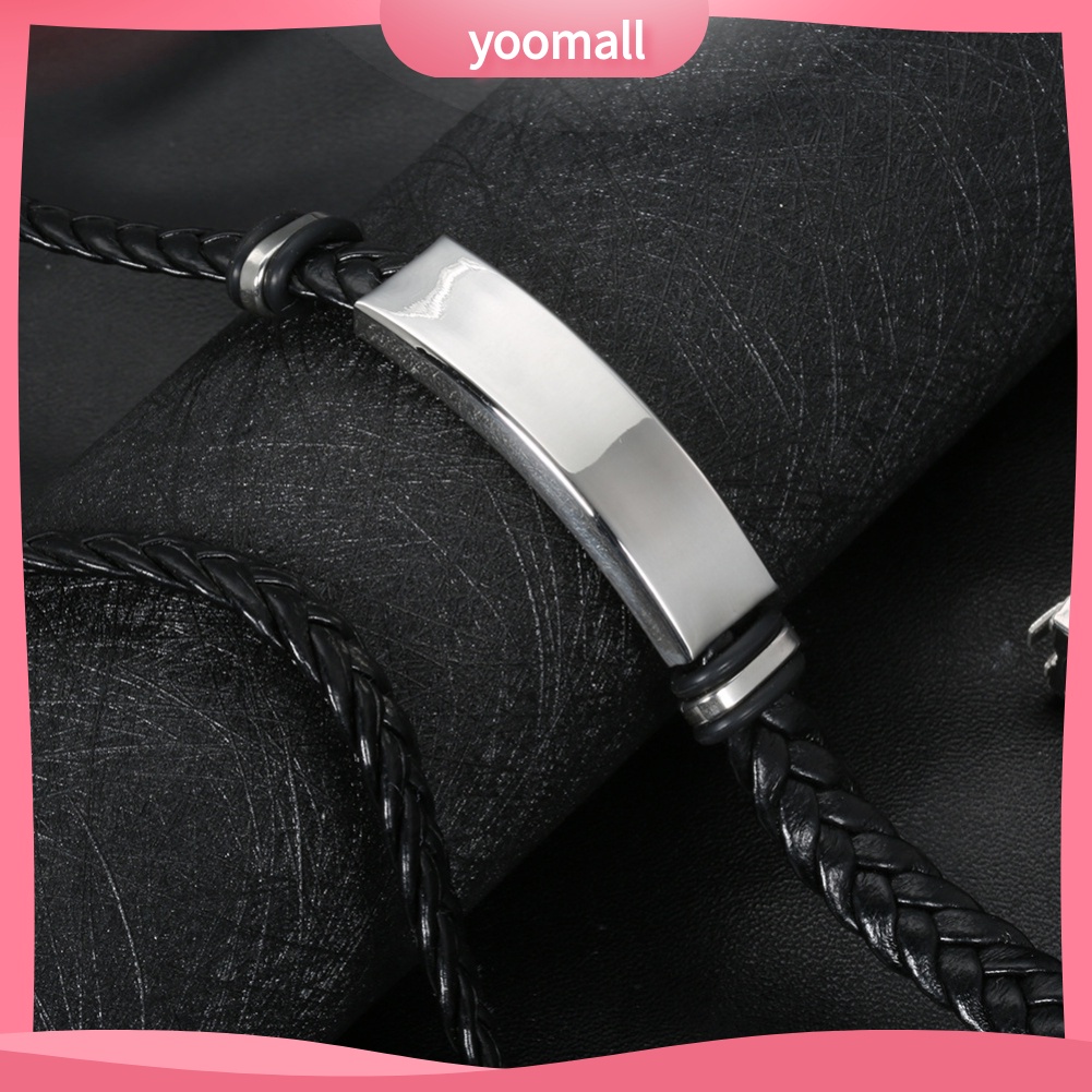 Vòng Tay Giả Da Nhiều Lớp Bện Dây Dài Thời Trang Cho Nam