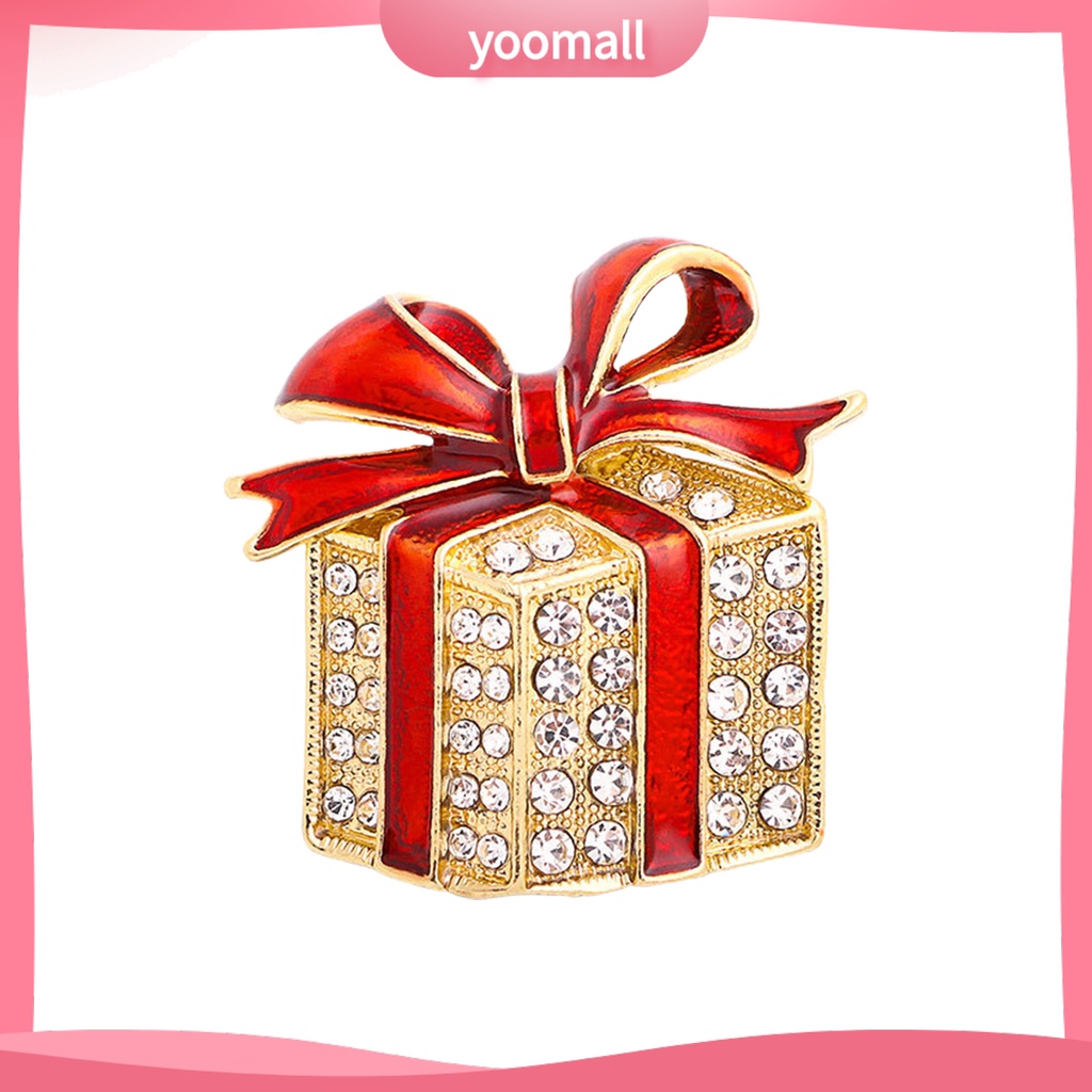 Ghim Cài Áo Bằng Hợp Kim Đính Đá Phong Cách Giáng Sinh Cho Nam Nữ