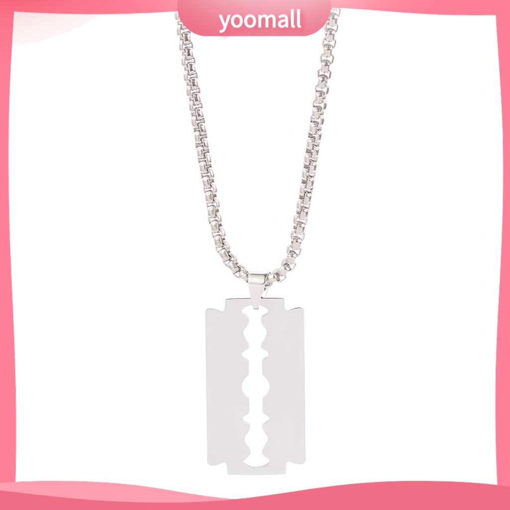 Vòng cổ Mặt Hình Lưỡi Dao Bằng Thép Không Gỉ Mạ Điện Phong Cách Punk Hip Hop Làm Quà Sinh Nhật Hàng Ngày Cho Nam Và Nữ