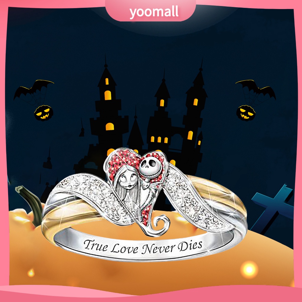 Nhẫn Hợp Kim Hai Màu Sắc Họa Tiết Trái Tim Đính Đá Kim Cương Nhân Tạo Dành Cho Nữ