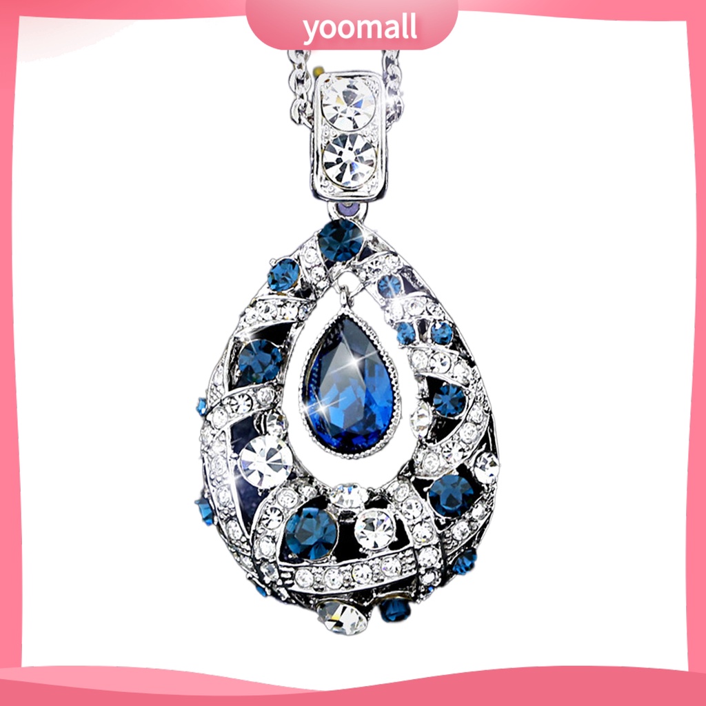 Vòng cổ Dáng Dài Đính Đá Hình Giọt Nước Lấp Lánh Thời Trang