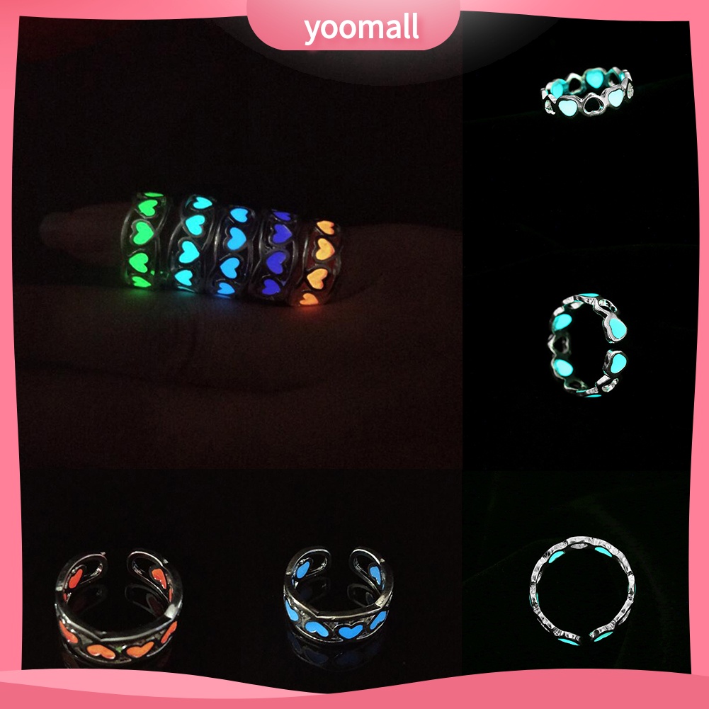 Nhẫn Hở Hình Trái Tim Phát Sáng Thời Trang Cho Nữ