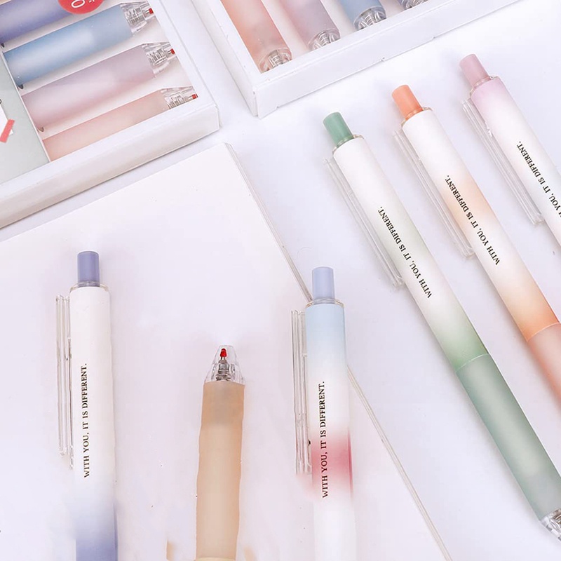 Set 6 Bút Mực Đen Ngòi 0.5Mm Có Thể Thu Gọn Tiện Dụng