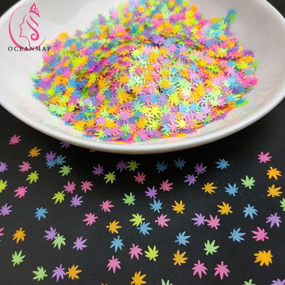 OCEANMAP Phụ Kiện Trang Trí Móng Tay 3D DIY Hình Chiếc Lá Dễ Thương Xinh Xắn