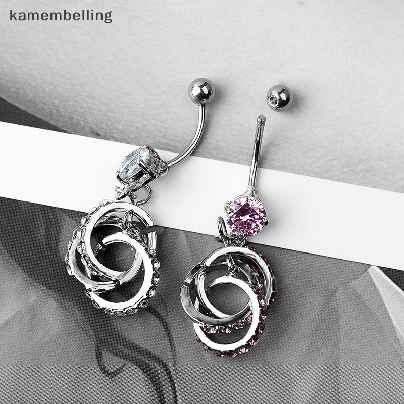 Khuyên Rốn Tròn Đính Đá Pha Lê Thời Trang Cho Nữ