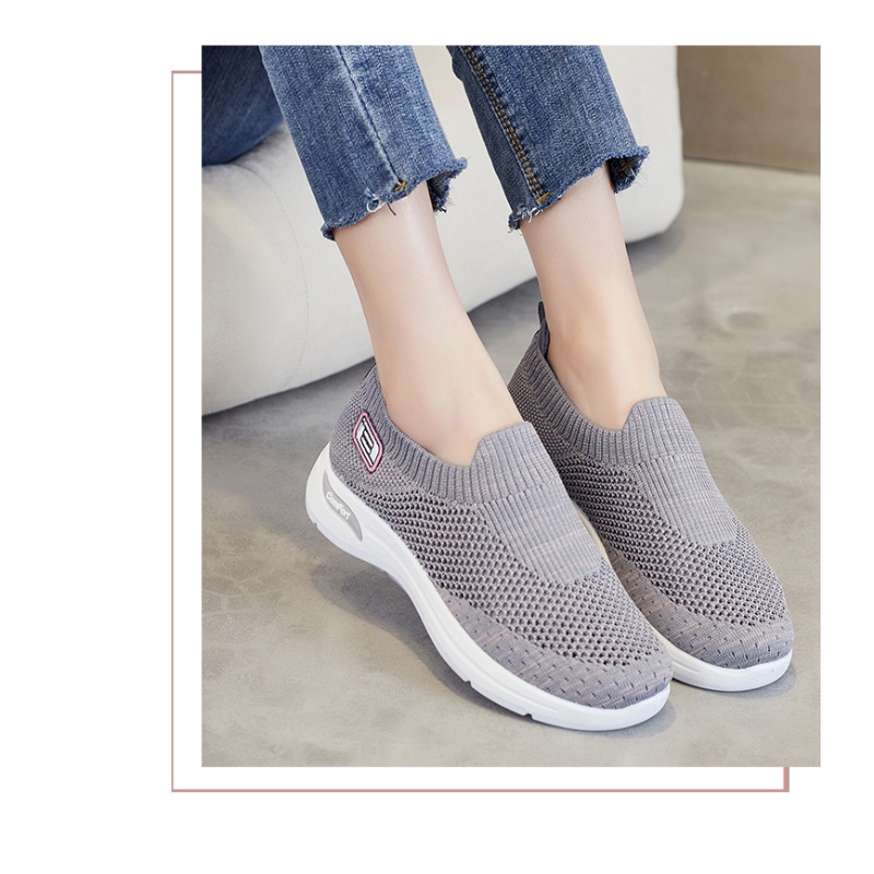 Giày Thể Thao Phối Lưới Thoáng Khí Thời Trang Mùa Hè Cho Nữ Trung Niên