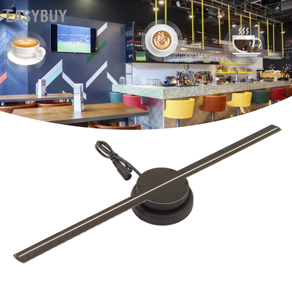 ▲ Quạt 3D Hologram 224LED 400x400mm WiFi Điều khiển từ xa Màn hình quảng cáo máy chiếu 100‑240V