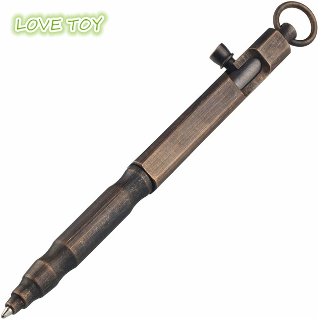 Nkodok Bút Ký Tên Bỏ Túi Bằng Đồng Thau Trơn Hình Vuông Phong Cách Retro