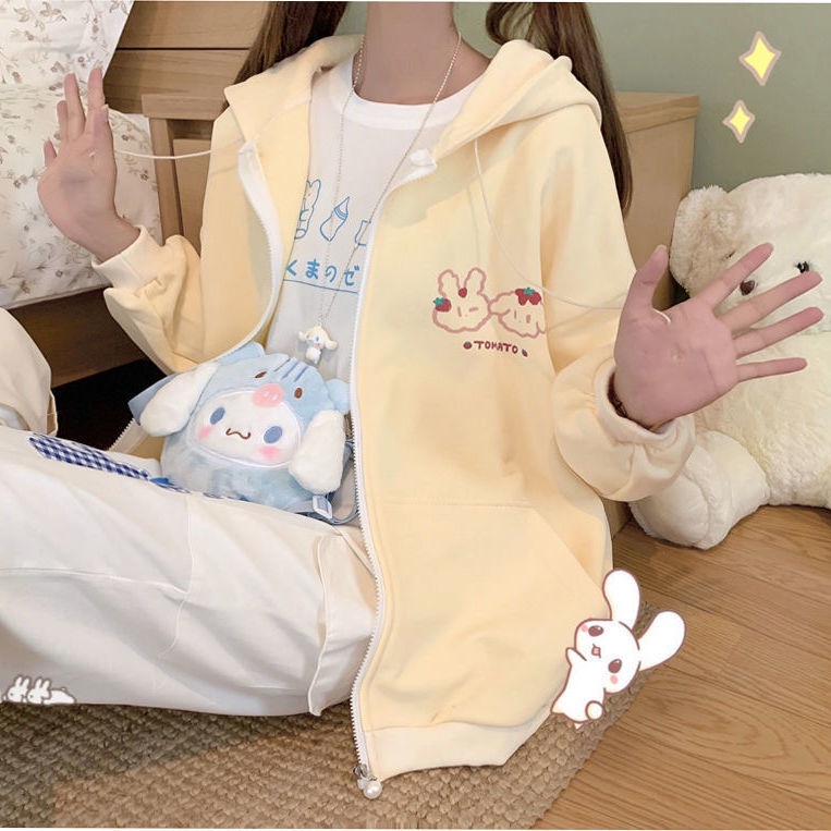 Áo Khoác Hoodie Mỏng Dáng Rộng Phối Khóa Kéo Thời Trang Xuân Thu Hàn Quốc Mới