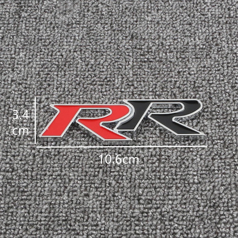 Applicable to Flying Lingpai Civic Modified Typer Car Logo RR Unlimited Si Personality Metal Bumper Stickers Auto Logos odiL