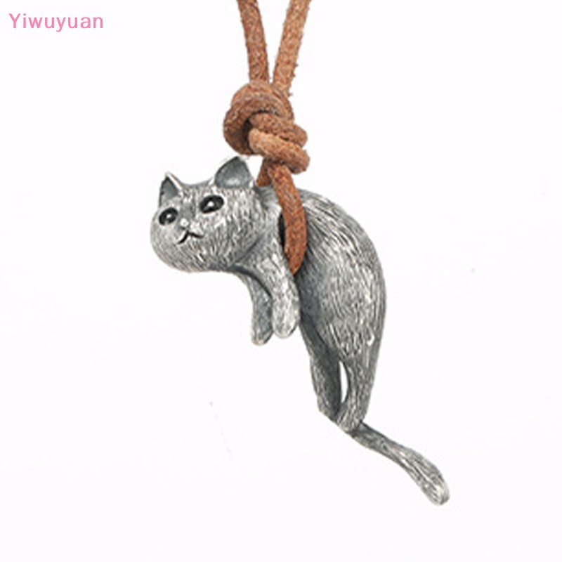 < Yiwuyuan > Vòng Cổ Choker Dây Thừng Mặt Mèo Dễ Thương Màu Nâu Phong Cách Harajuku Vintage Làm Quà Tặng Ngày Cưới Mới