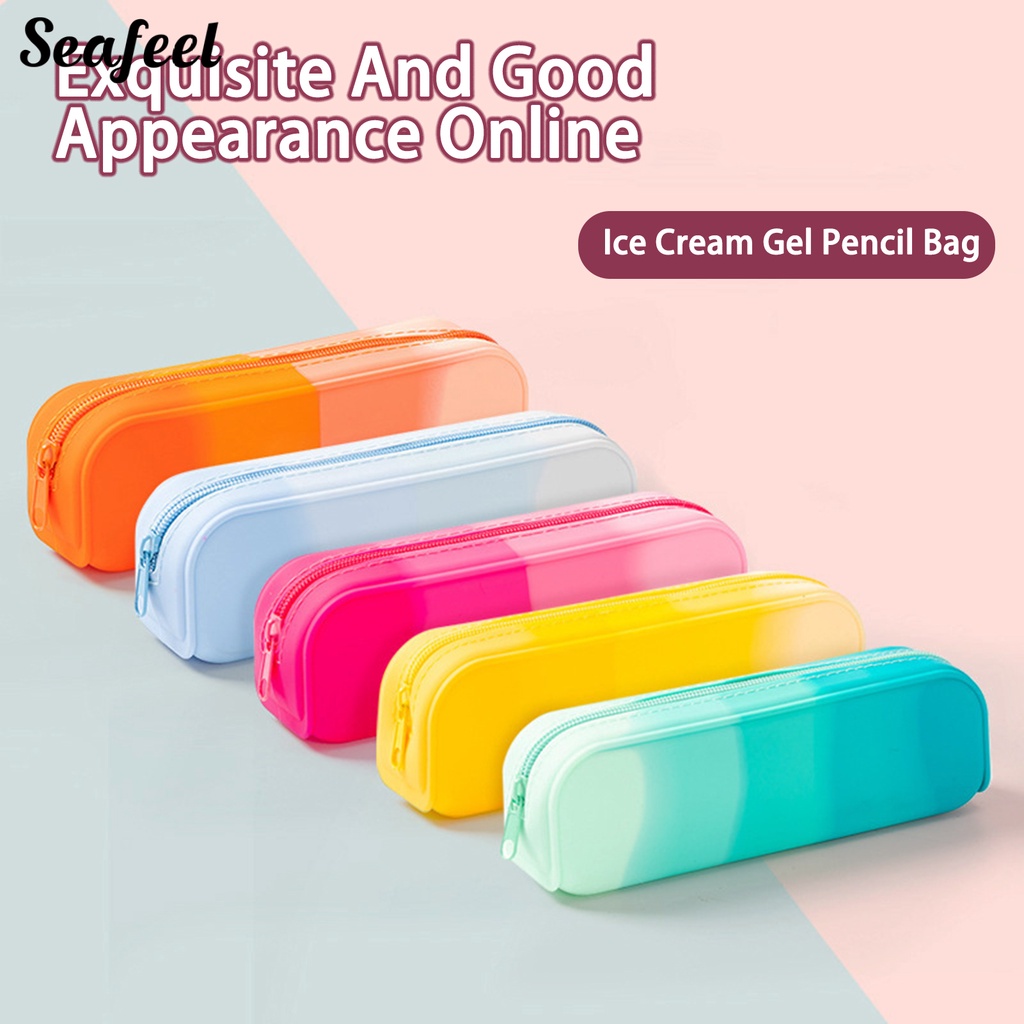 Túi Đựng Bút Bằng Silicone Co Giãn Chống Nước Có Khóa Kéo