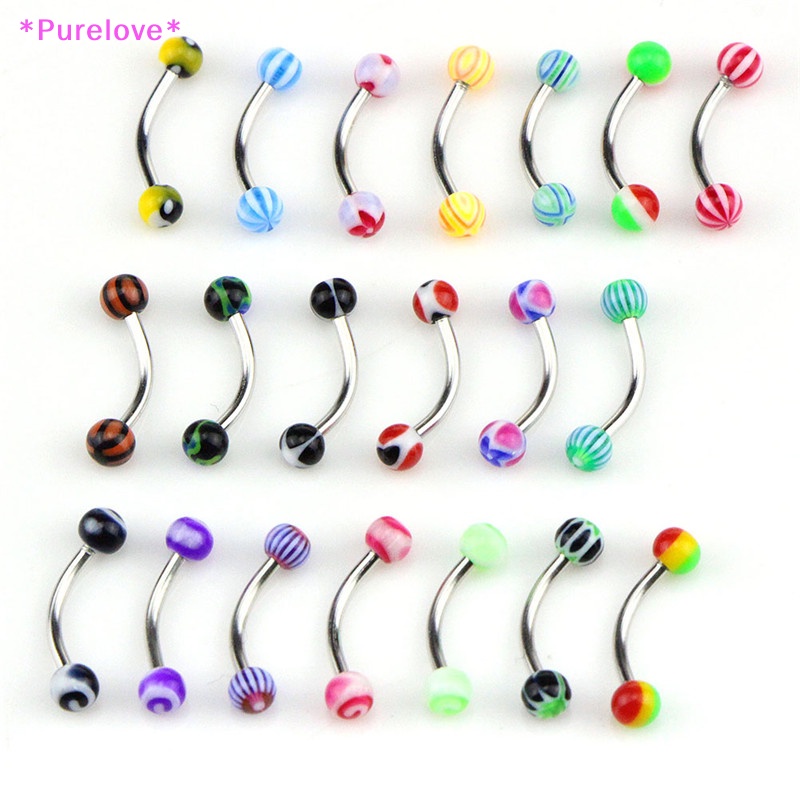 Set 20 Khuyên Xỏ Lông Mày Bằng Thép Không Gỉ Cá Tính Mới