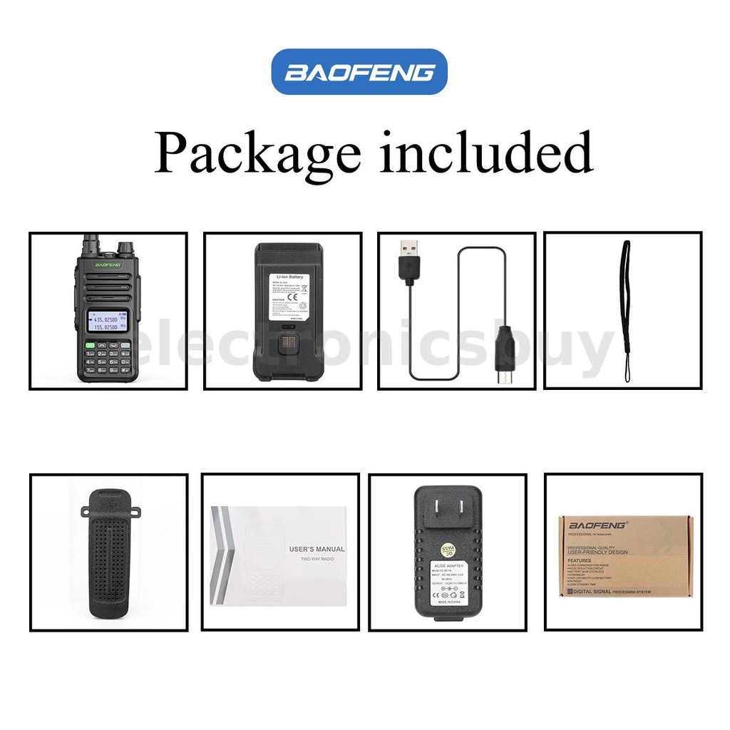 Bộ Đàm Băng Tần Kép Mạnh Mẽ Loại C BaoFeng UV-13 Pro V1 10W Phạm Vi 16KM UV13 Pro