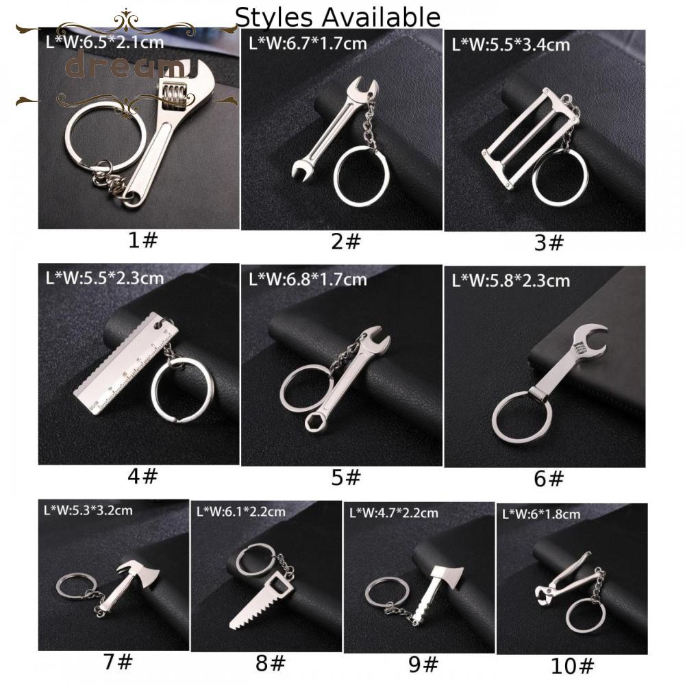 【DREAMLIFE】Unique Metal Wrench Keychain Compact 3D Keyring Cute Car Key Ring Chain