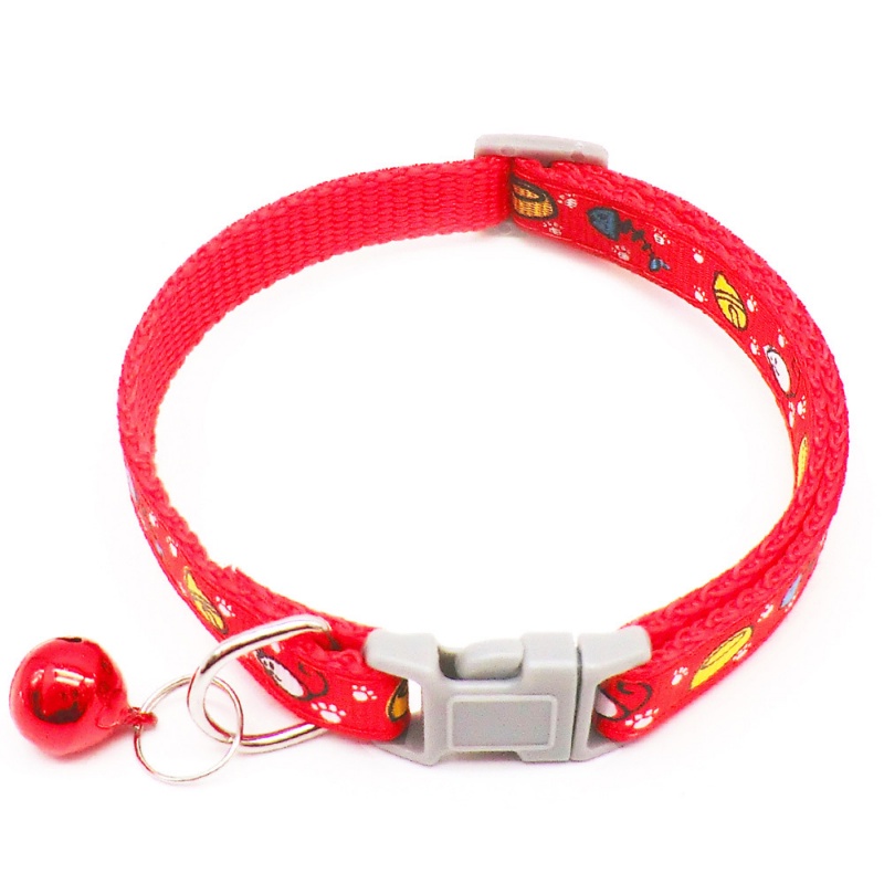Vòng Cổ Thú Cưng In Họa Tiết Hoạt Hình Có Chuông