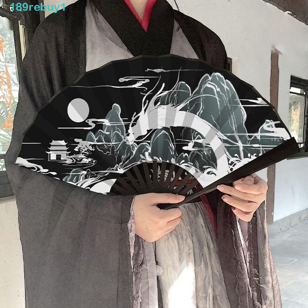 Quạt Gấp Bằng Tre Hai Mặt Phối Tua Rua 1 Mặt Trang Trí Nhà Cửa