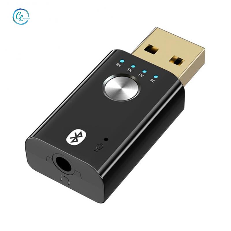 Usb Truyền Nhận Tín Hiệu Bluetooth 5.0 Không Dây 4 Trong 1 Giắc Cắm 3.5mm AUX BT Dùng Trong Xe Hơi / TV