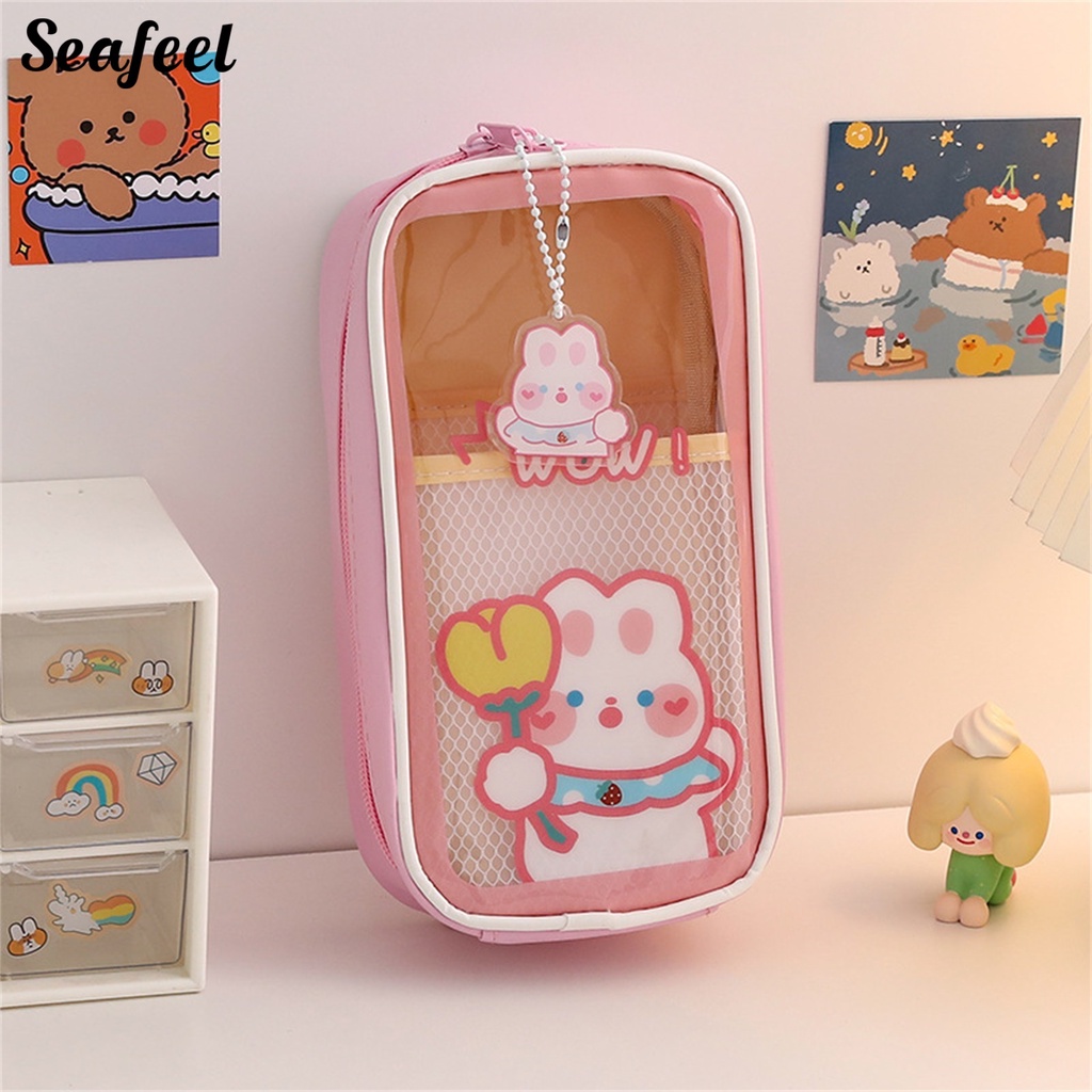 Bóp Viết Trong Suốt In Họa Tiết Hoạt Hình Dễ Thương