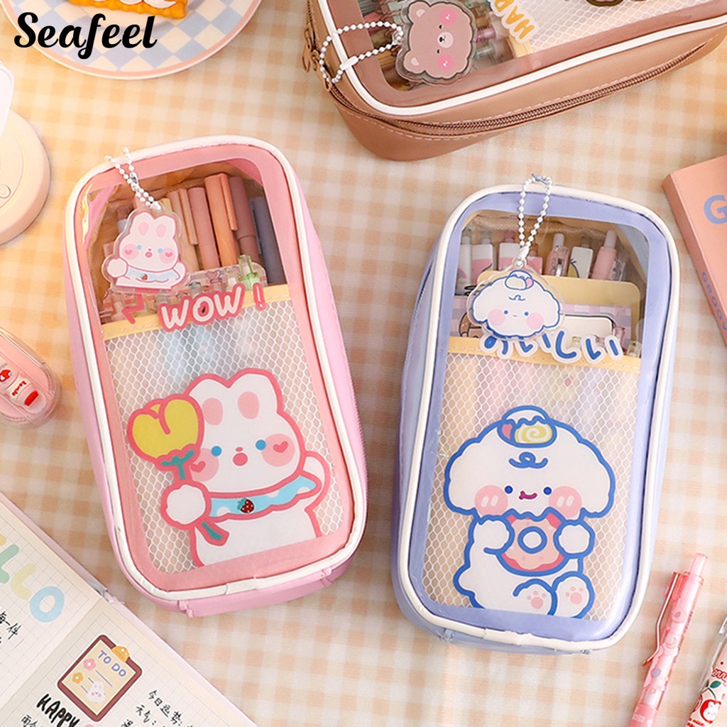 Bóp Viết Trong Suốt In Họa Tiết Hoạt Hình Dễ Thương