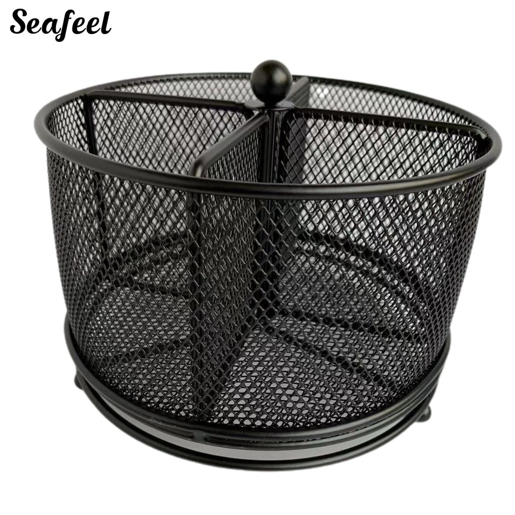 Giá Đỡ Bút 4 Ngăn Xoay 360 Độ Bằng Kim Loại Tiện Dụng Cho Gia Đình