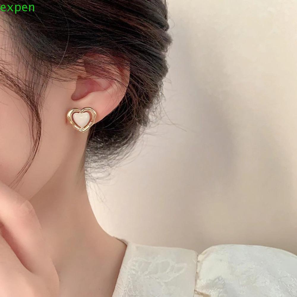 Khuyên Tai Hợp Kim Khoét Rỗng Chống Dị Ứng Màu Kẹo Thời Trang Phong Cách Hàn Quốc Cho Nữ