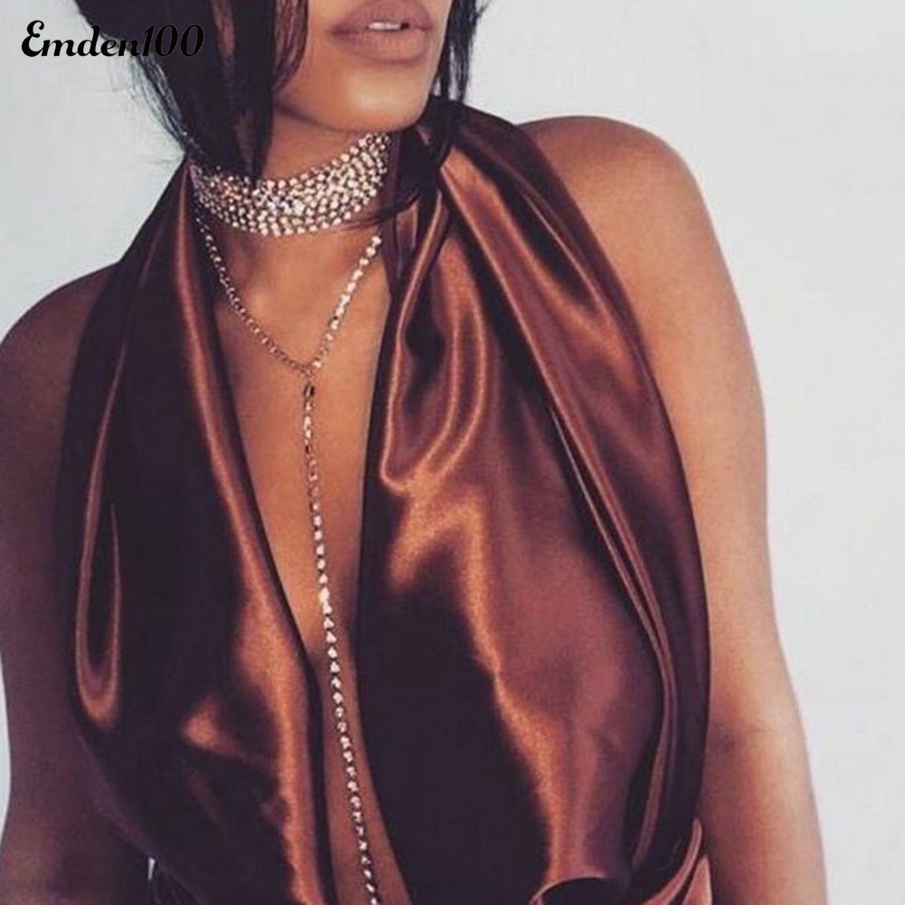 Vòng cổ Đa LớP PhốI Tua Rua ĐíNh Kim Cương Giả ThờI Trang Cho Nữ