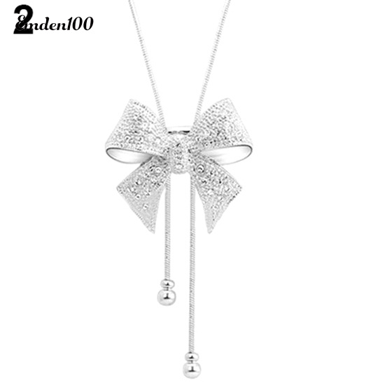 Vòng cổ Dài Mặt Nơ Đính Đá Ngọt Ngào Mới