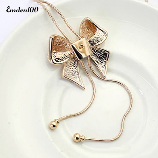 Vòng cổ Dài Mặt Nơ Đính Đá Ngọt Ngào Mới