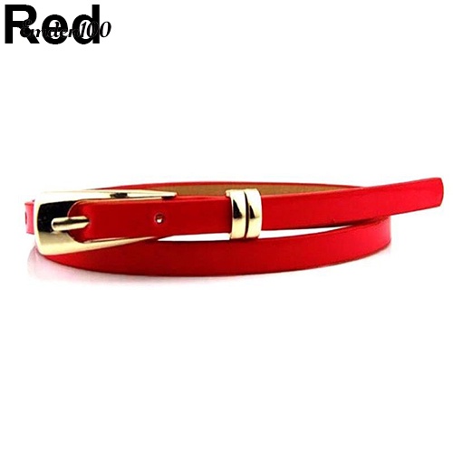 Thắt Lưng Giả Da Màu Trơn Khóa Vuông Thời Trang Cho Nữ