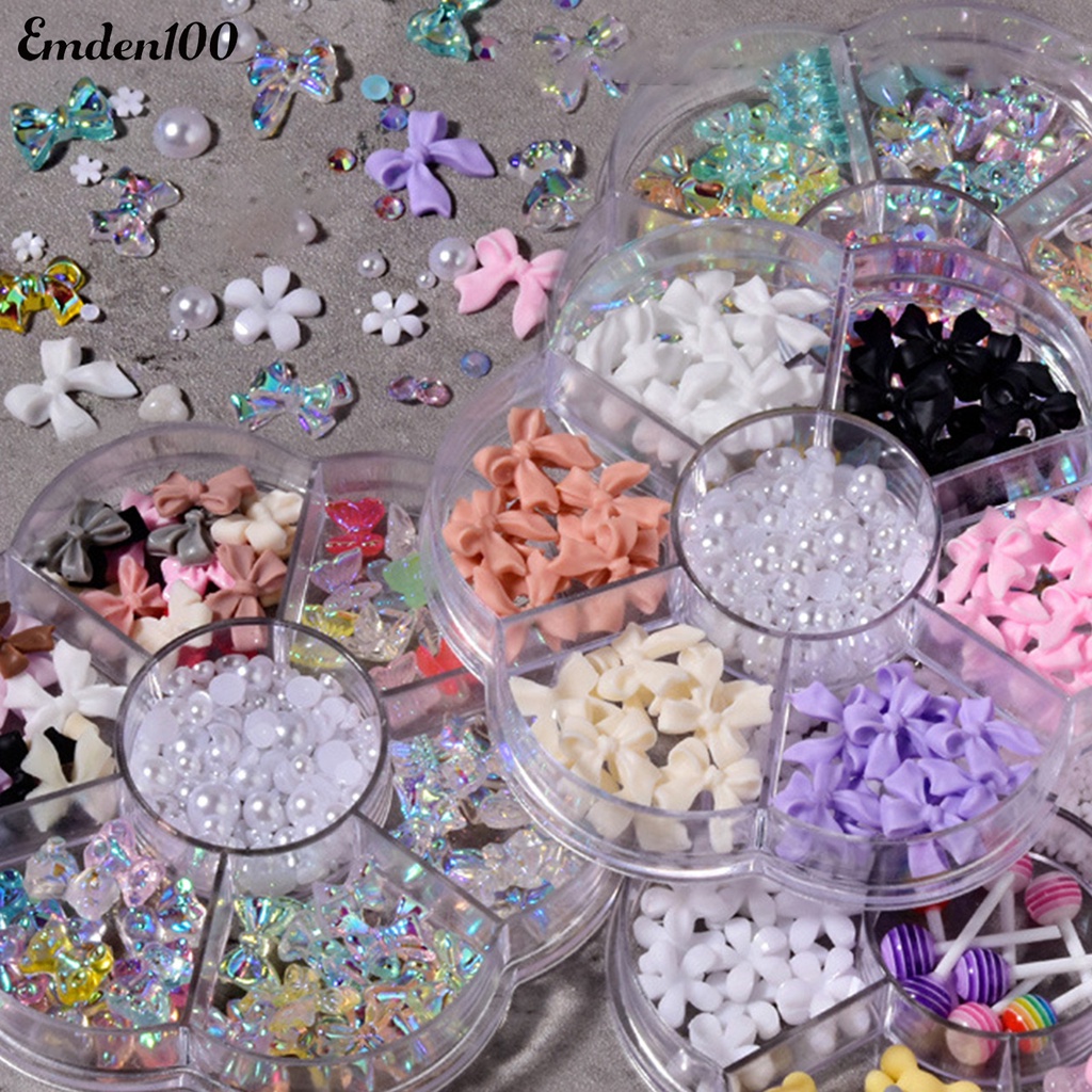 1 Hộp Phụ Kiện Đính Trang Trí Móng Tay 3D Dễ Thương