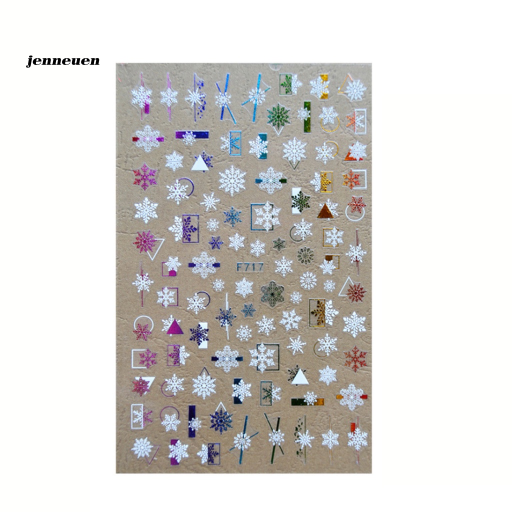 Miếng Dán Trang Trí Móng Tay 3D Gọn Nhẹ Họa Tiết Bông Tuyết Giáng Sinh Dành Cho Nữ