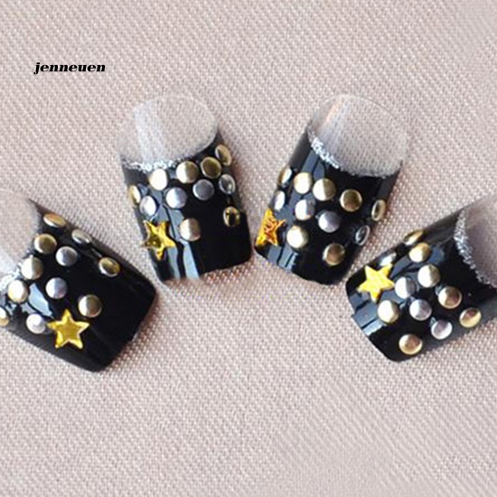 Set 120 Phụ Kiện Trang Trí Móng Tay Nghệ Thuật Bằng Kim Loại Màu Vàng / Bạc Dành Cho Nữ