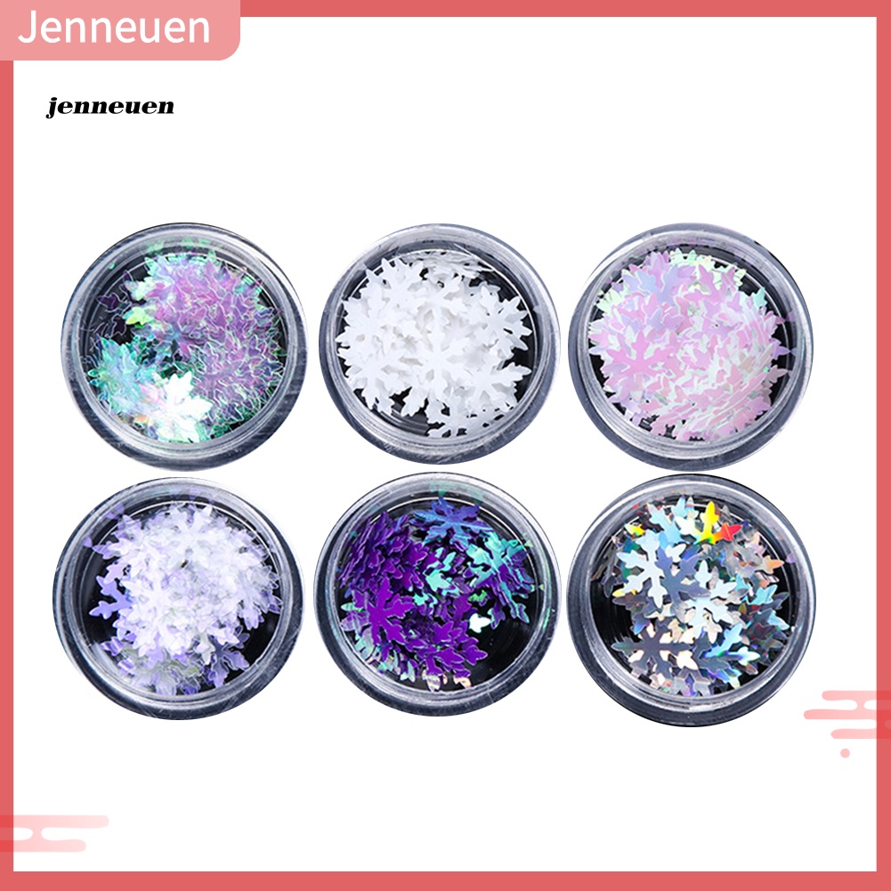 Set 6 Hộp Phụ Kiện Bông Tuyết 3D Trang Trí Móng Tay