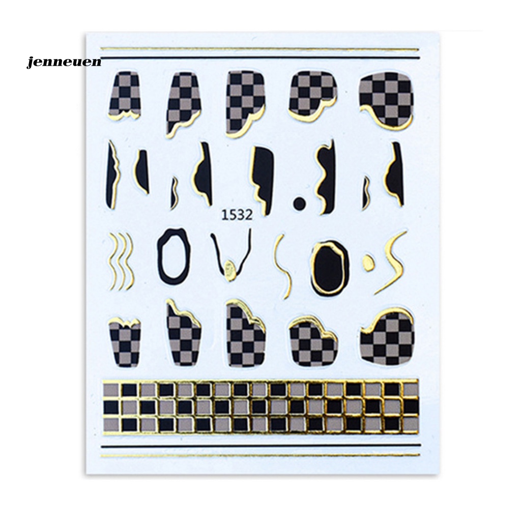 Nhãn Dán Móng Tay Trang Trí Nghệ Thuật Kiểu Bất Đối Xứng Siêu Mỏng DIY