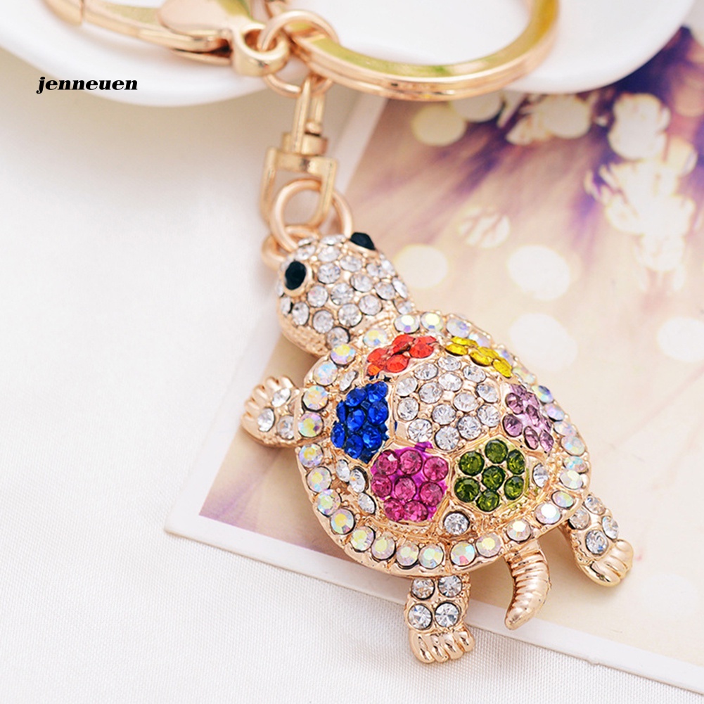Móc Khóa Hình Rùa Đính Đá Lấp Lánh Dễ Thương