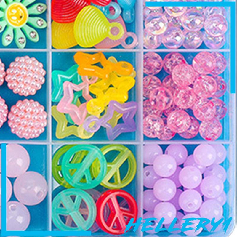 Bộ Hạt Acrylic Nhiều Màu Sắc Dùng Làm Trang Sức Cho Bé