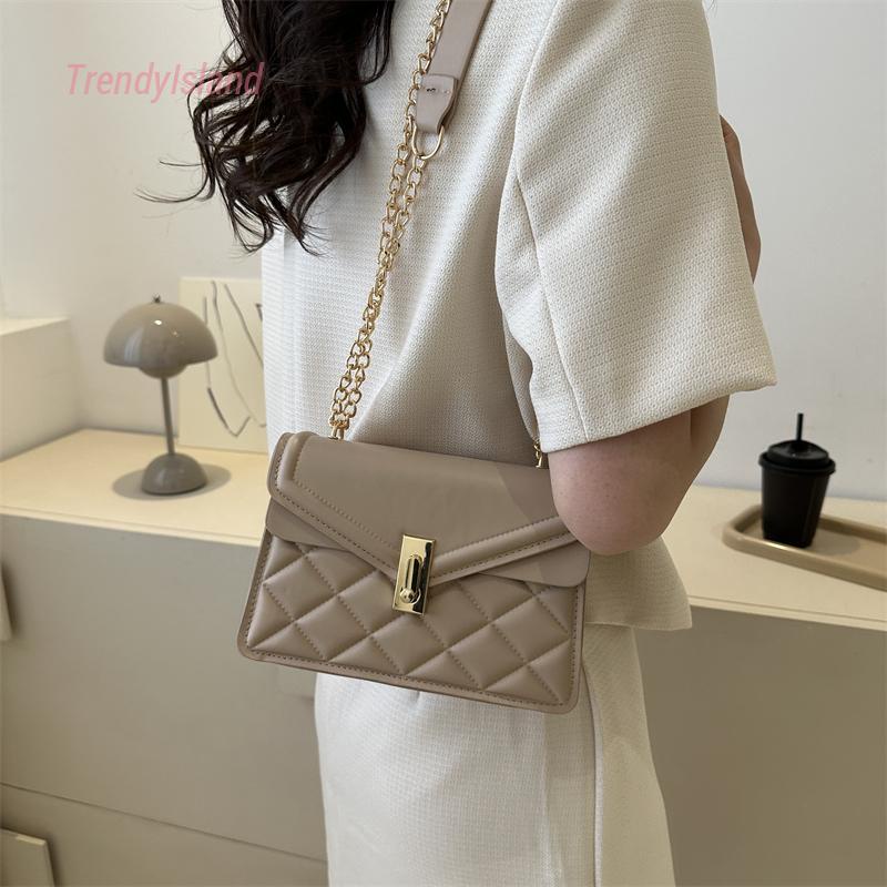 Túi Xách Da PU Hình Vuông Màu Trơn Thiết Kế Đơn Giản Thời Trang Cho Nữ