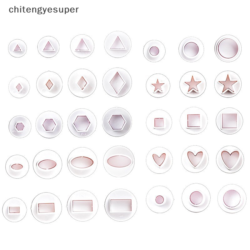 Set 3 / 4 Khuôn Cắt Đất Sét Polymer Tạo Hình Trái Tim / Ngôi Sao / Hình Học