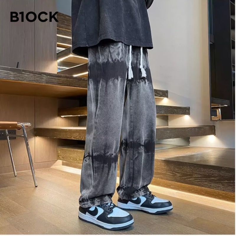 B1OCK quần jean ống rộng quần nam ống rộng quần 2023 NEW BK071814