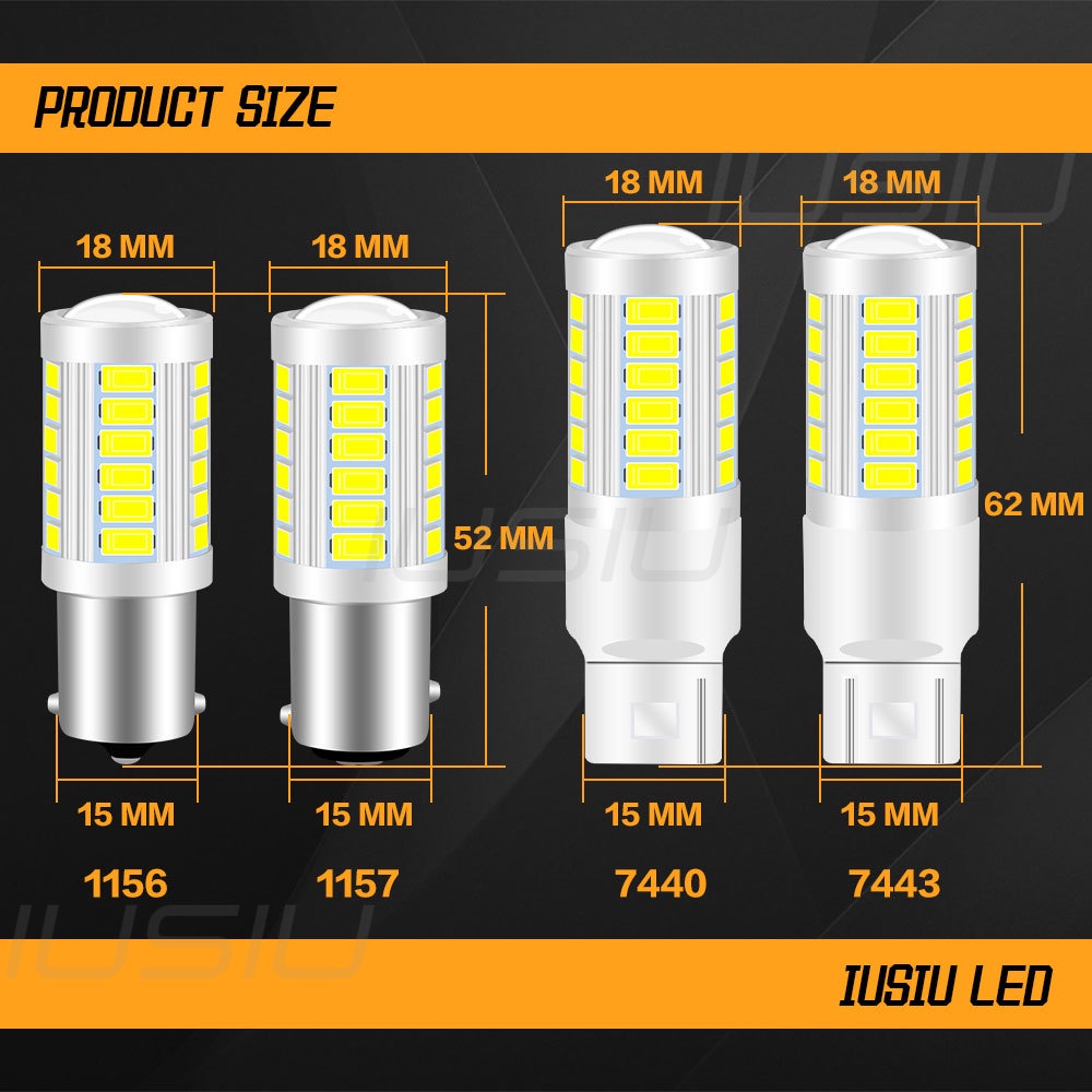 Chất Lượng Cao Đèn Phanh Xe Hơi T20 1156 LED 1157 7440 7443 LED xi nhan, daylight, đèn lùi ô tô xe máy, 33smd 5630 P21W W21W P21 W21 5W