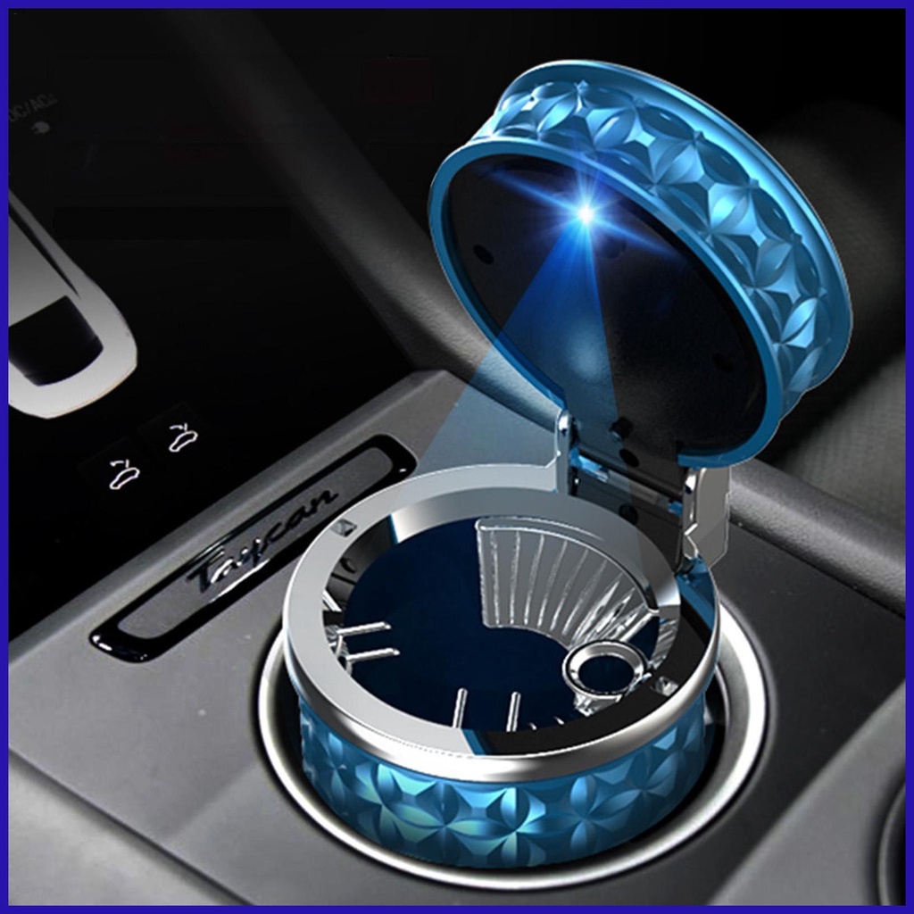 Khay Gạt Tàn Thuốc Mini Đa Năng Có Đèn LED Và Nắp Đậy Cho Xe Hơi / Văn Phòng / Nhà Hàng