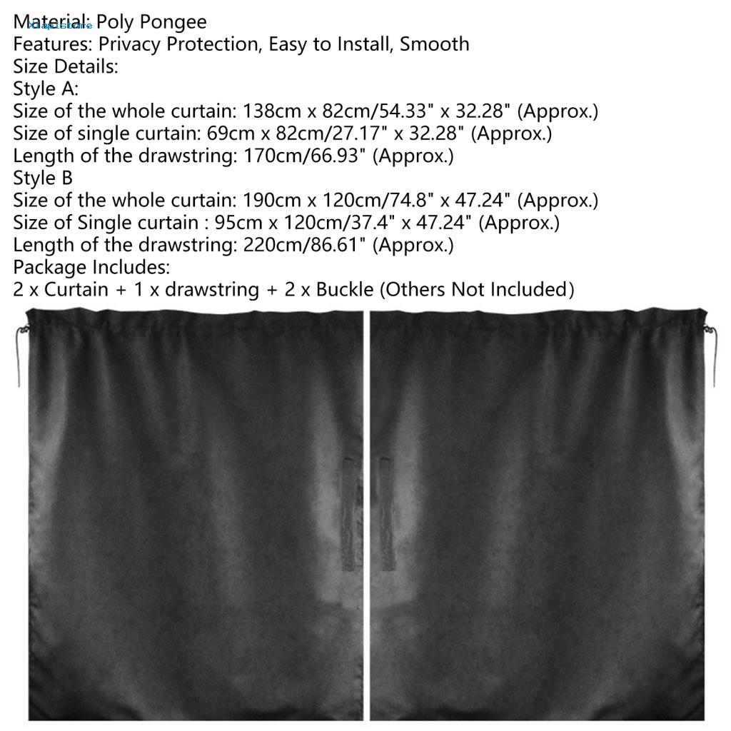 [Xiapistore] Set 2 Rèm Cửa Mềm Mại Chia Ngăn Trước Sau Xe Ô Tô Bảo Vệ Sự Riêng Tư