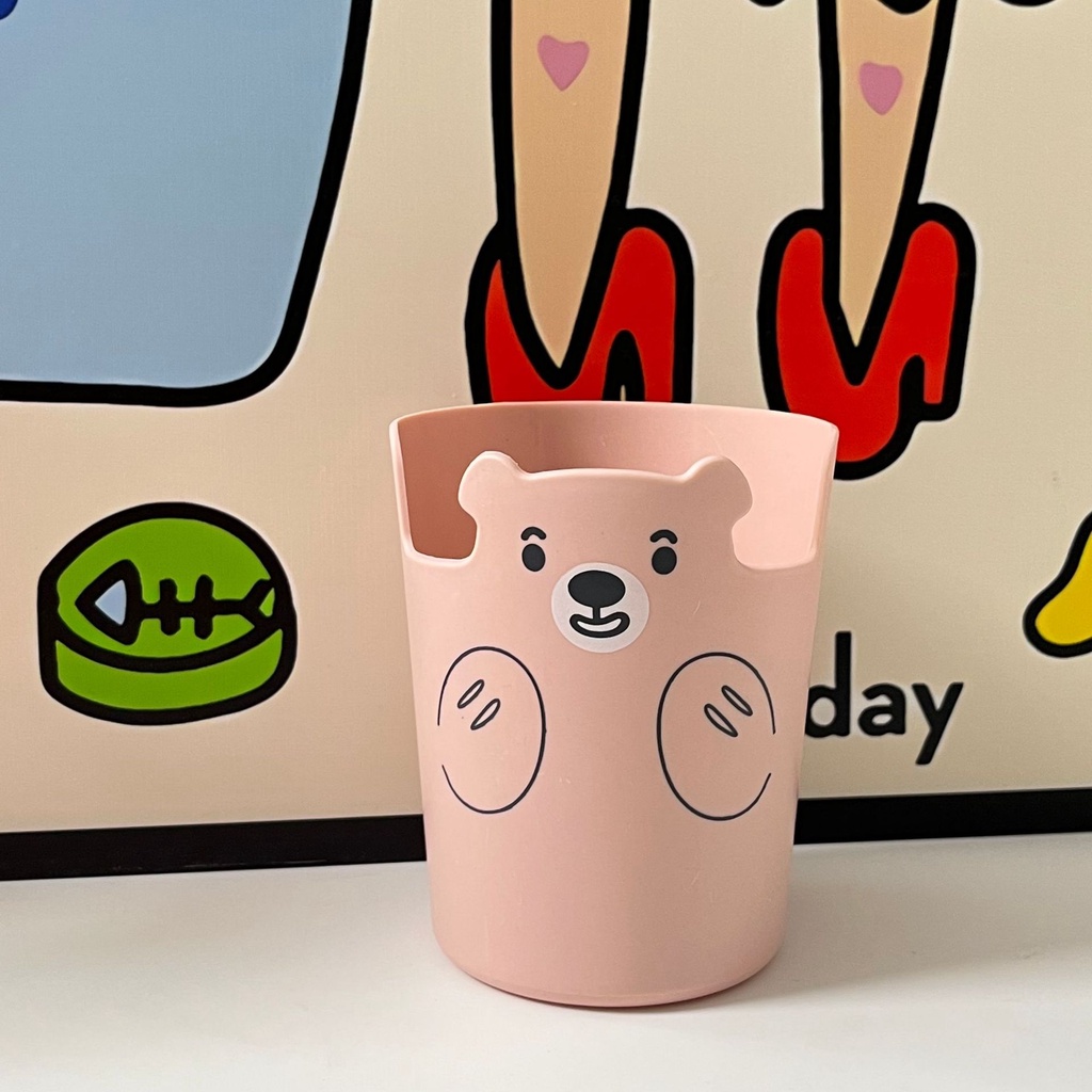 Hình Gấu Dễ Thương Kawaii Họa Tiết Hoạt Hình Hộp Đựng Bút Hình Tròn Trong Suốt Gấp Bút Chì Để Bàn Tổ Chức Trường Học Đồ Dùng Văn Phòng Văn Phòng Phẩm Hộp Đựng Bút Truing1