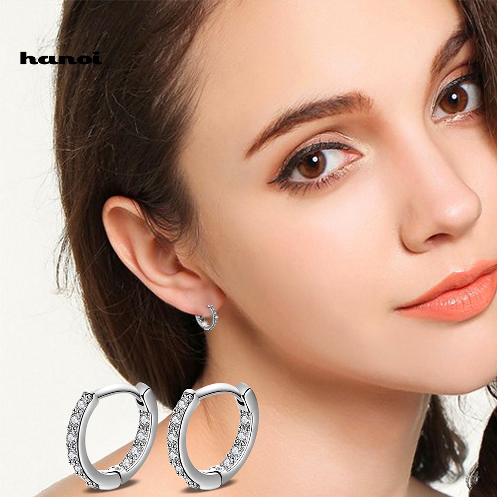 Khuyên Tai Nữ Mạ Bạc Đính Ngọc Thời Trang