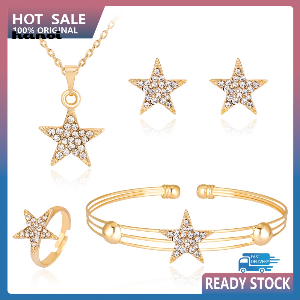 Bộ Trang Sức Hình Ngôi Sao Đính Đá Nhân Tạo Thời Trang