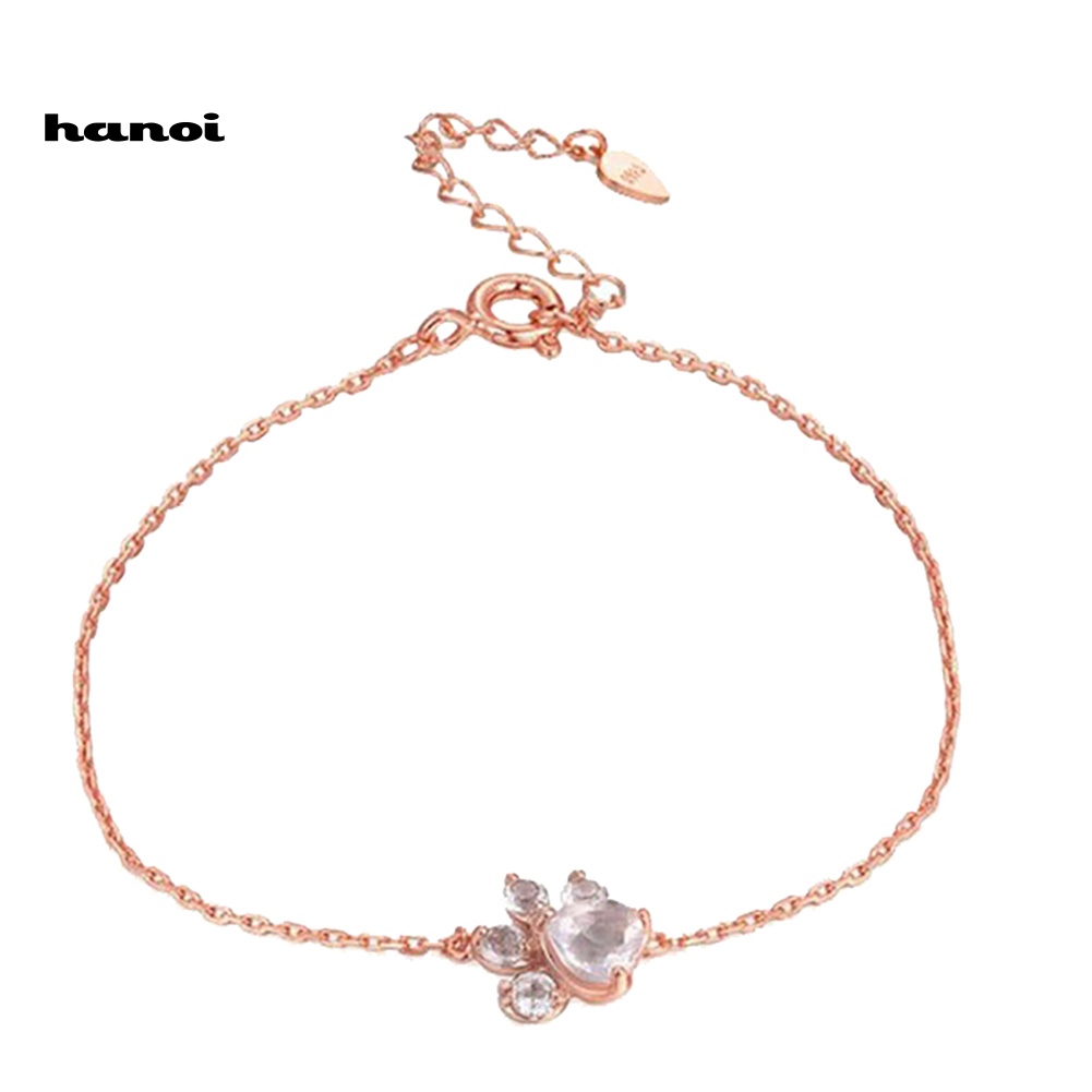 Vòng Đeo Tay MặT HìNh DấU Chân CúN ĐíNh Kim Cương Giả ThờI Trang Cho