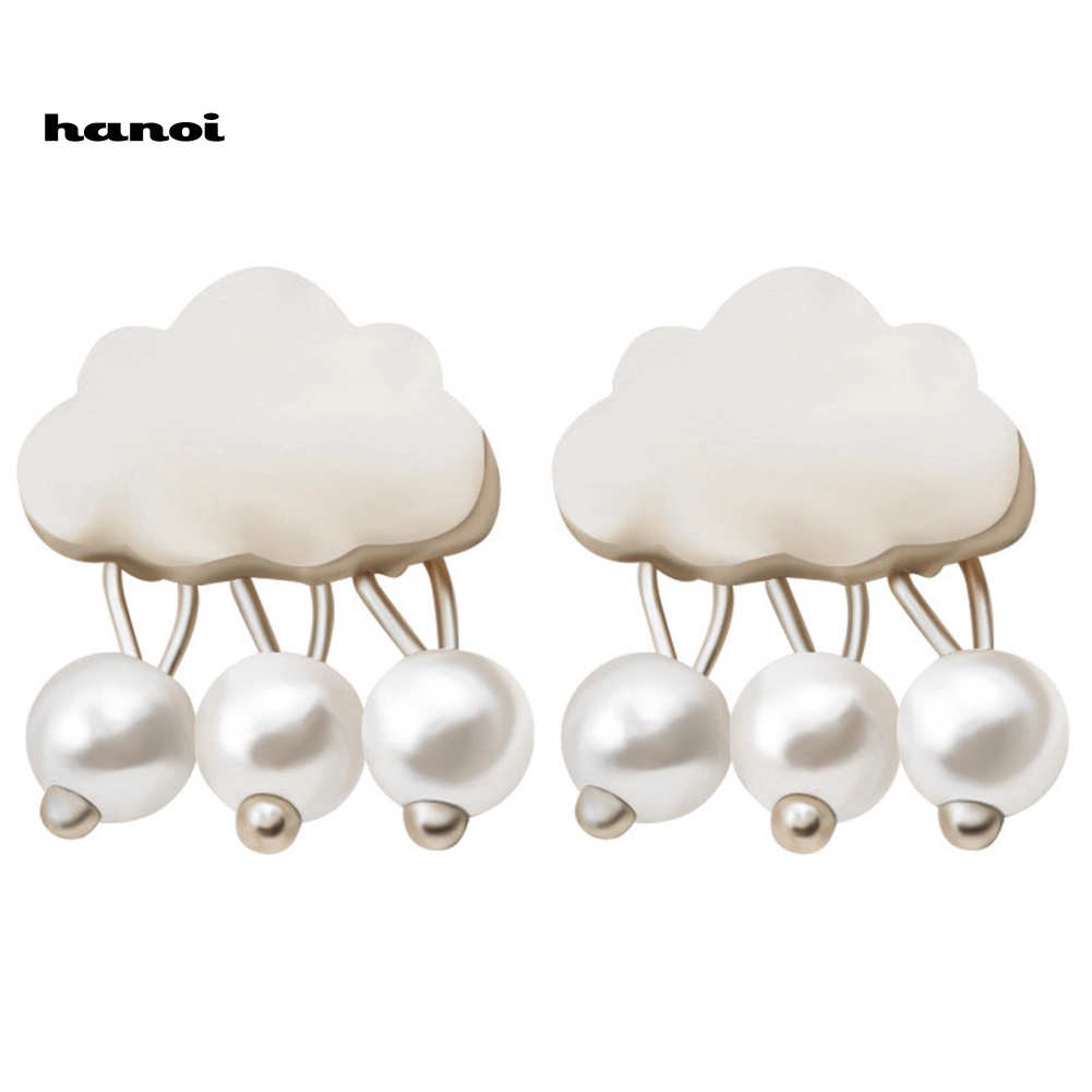 Bông Tai Hình Đám Mây Mưa Đính Ngọc Trai Giả Thời Trang Cho Nữ