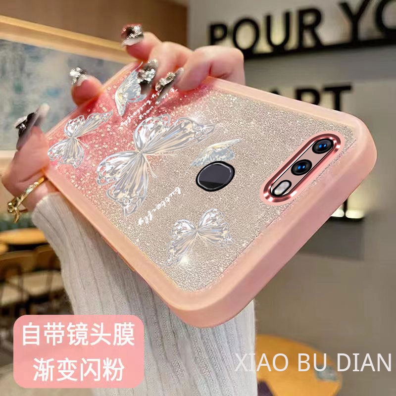 ốp lưng OPPO A5S A7 A12 F9 PRO Ốp Điện Thoại Lens Protection Film Soft Transparent Butterfly Pattern