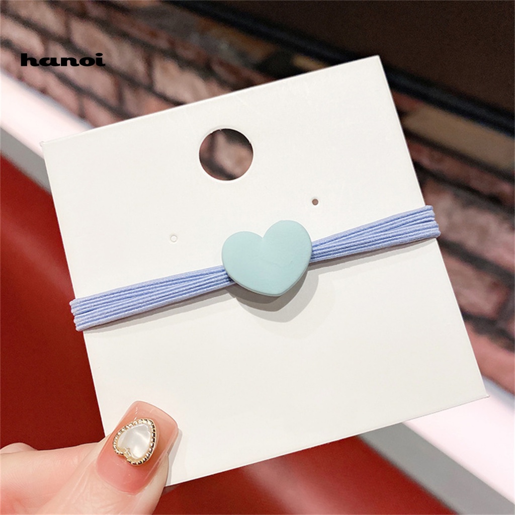 Dây Cột Tóc Co Giãn Hai Lớp Hình Trái Tim Nhiều Màu Sắc Cho Nữ